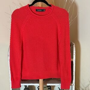 Ralph Lauren Black Label S Deep Melon Crew Neck Sweater Rolled Collar Immaculate